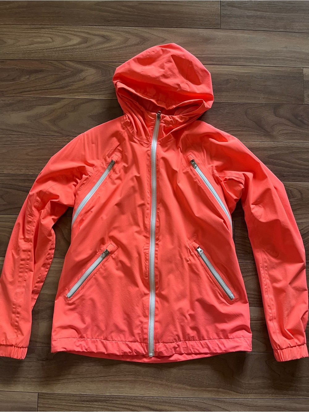 lululemon athletica Neon Orange Waterproof Hooded Jacket